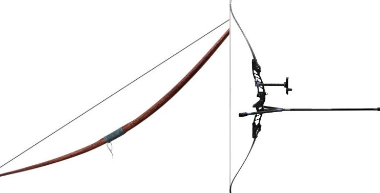 longbow and a recurve bow